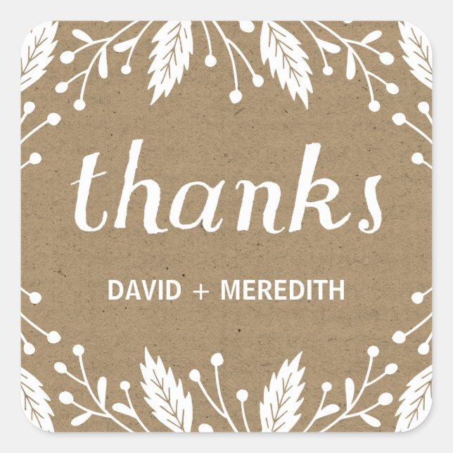 Holiday Botanicals Quadratischer Aufkleber (Vorderseite)