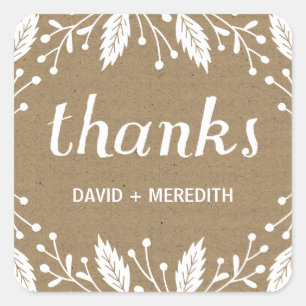 Holiday Botanicals Quadratischer Aufkleber