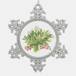 Holiday Bouquet Schneeflocken Zinn-Ornament