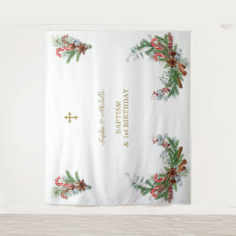 Holiday Bouquets Twins 1. Geburtstag Taufe Wandteppich