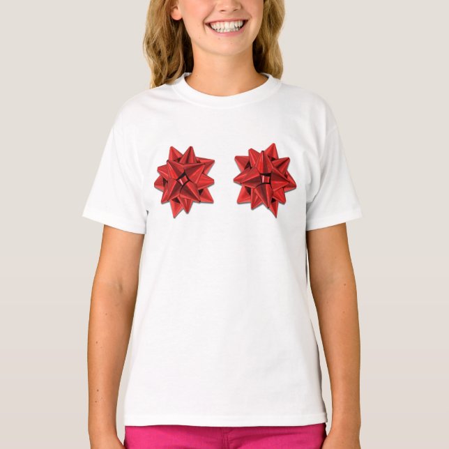 Holiday Bow Bra (rot) T-Shirt (Vorderseite)