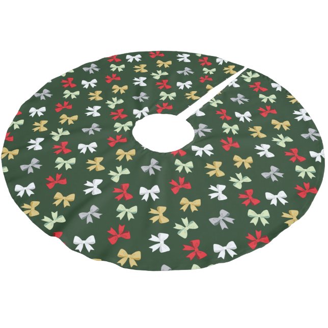 Holiday Bows Polyester Weihnachtsbaumdecke (Schrägansicht)
