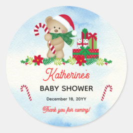 Holiday Boy Bear Bear Bearly Wait Baby Dusche Viel Runder Aufkleber