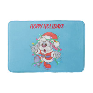 Holiday Bunny Christmas Bath Mat Badematte