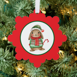 Holiday Bunny Ornament Karte