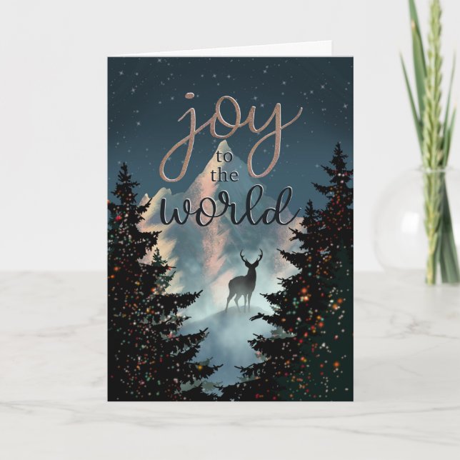 Holiday Business Joy to the World Mountain Landsch Karte (Vorderseite)