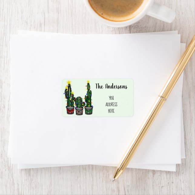 Holiday Cactus Tree Address Return Adressaufkleber (Insitu)