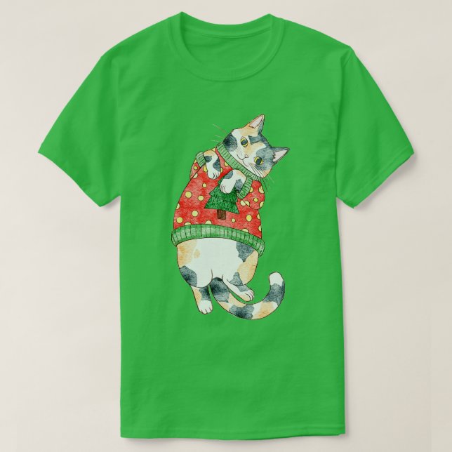 Holiday Calico Cat T-Shirt (Design vorne)