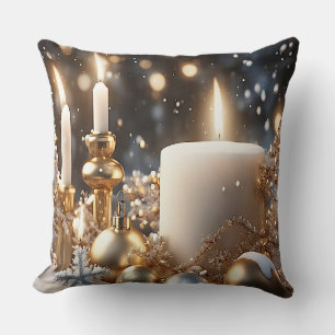 Holiday Candles Throw Kissen