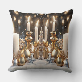 Holiday Candles Throw Kissen