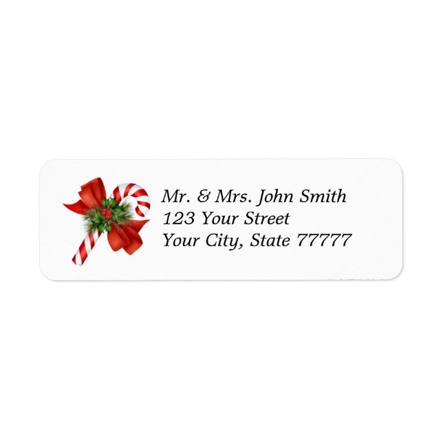 Holiday Candy Cane Address Label (Vorne)