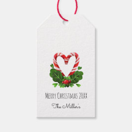 Holiday Candy Cane Herz Merry Weihnachtsname Geschenkanhänger