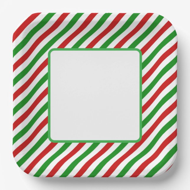 Holiday Candy Cane Paper Plates Pappteller (Vorderseite)