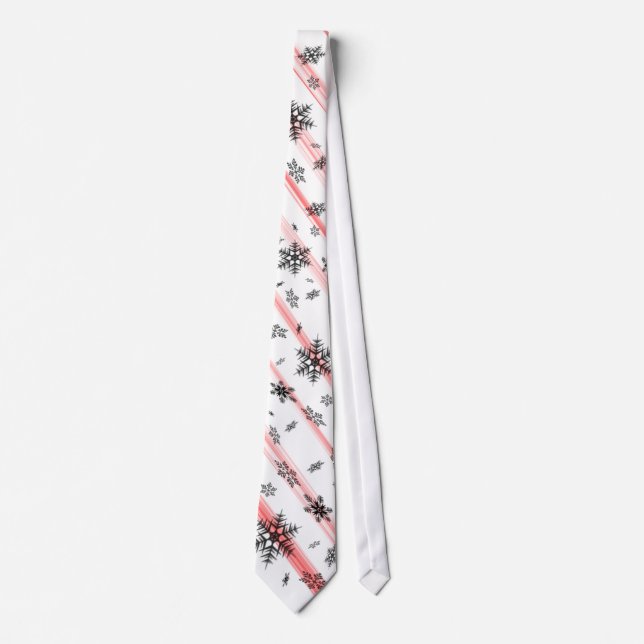 Holiday Candy Cane Snowflakes Gentlemen's Neck Tie Krawatte (Vorderseite)