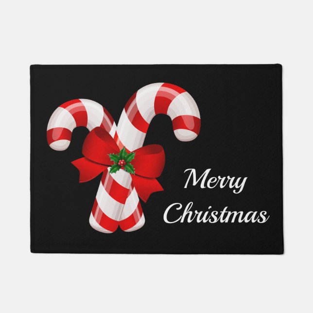 Holiday Candy Canes Christmas Doormat Fußmatte (Vorderseite)