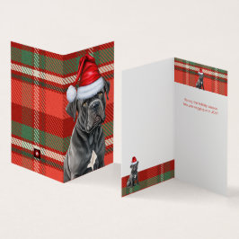 Holiday Cane Corso Dog Red Green Karierte Weihnach
