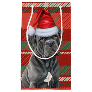Holiday Cane Corso Festlicher Urlaub Kariert Weihn Kleine Geschenktüte