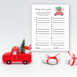 Holiday Car Baby Item Game. Baby Shower Game
