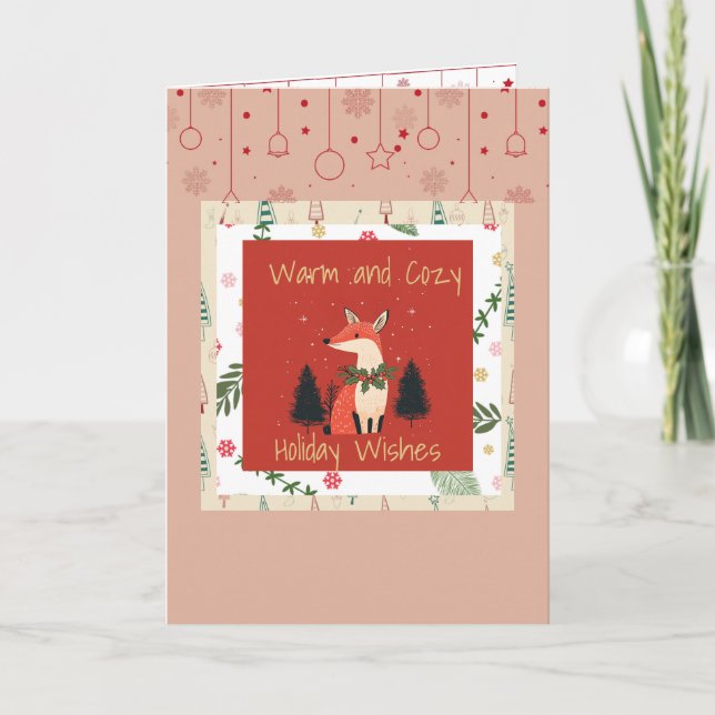 Holiday Card Cozy Fox Feiertagskarte (Vorderseite)