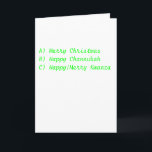 Holiday Card that Covers Everyone! Feiertagskarte<br><div class="desc">Holiday card that covers every religion. No more hunting and picking or trying to find out what someone's religion is.</div>