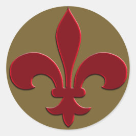 Holiday Cards in Bronze und Deep Red Lilie Runder Aufkleber