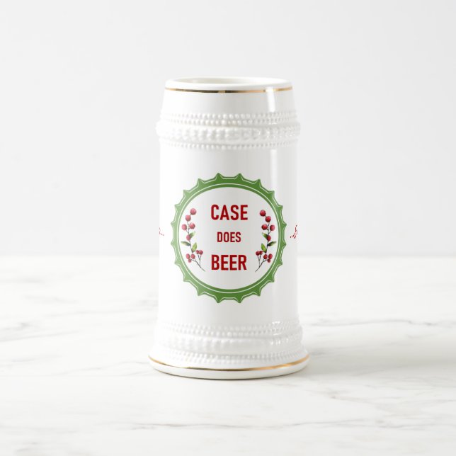 Holiday Case Beer White und Gold 22oz Stein Bierglas (Mittel)