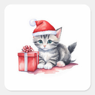 Holiday Cat Sticker - Niedliches Kitchen mit Weihn