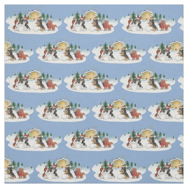Holiday Cavalier King Charles Spaniel Fabric Stoff (Muster)