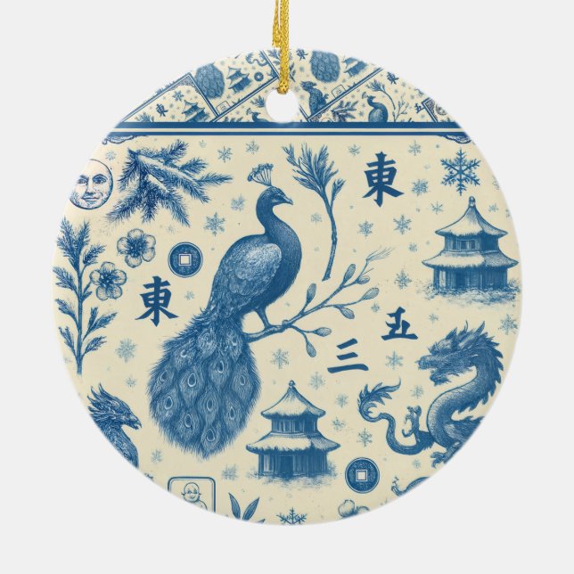 Holiday Ceramic Mahjong Toile Ornament (Hinten)