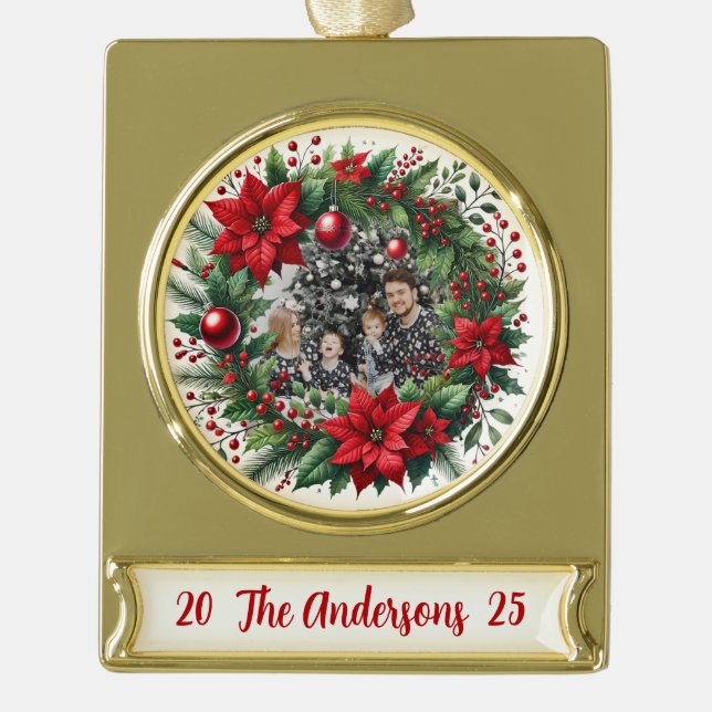 Holiday Cheer – A Family Christmas Keepsake Banner-Ornament Gold (Vorderseite)