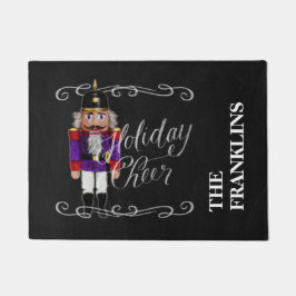 Holiday Cheer Chalkboard Lila und Red Nutcracker Fußmatte