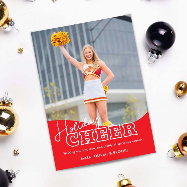 Holiday Cheer Cheerleading Weihnachts-Fotokarte Feiertagskarte (Von Creator hochgeladen)