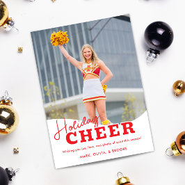 Holiday Cheer Cheerleading Weihnachts-Fotokarte Feiertagskarte