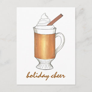 Holiday Cheer Hot Buttered Rum Christmas Drink Feiertagspostkarte