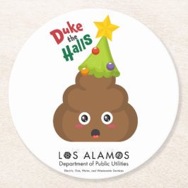 Holiday Cheer mit Duke Runder Pappuntersetzer