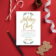 Holiday Cheer Modernes Gold Script Weihnachtsfest 