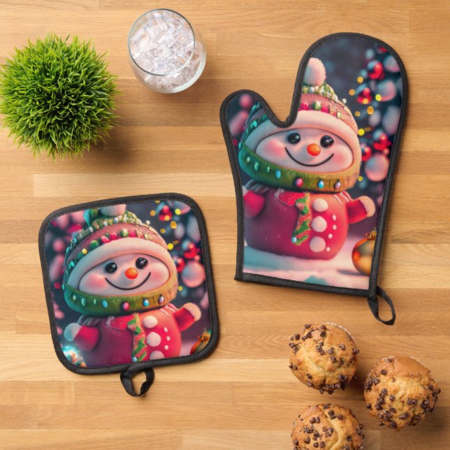 Holiday Cheer Ofenhandschuh & Topflappen-Set (Oben Unten)