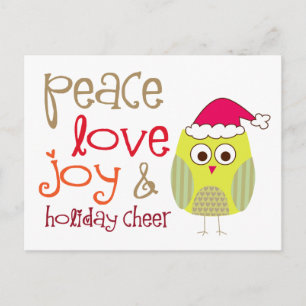 Holiday Cheer Owl, Postkarte