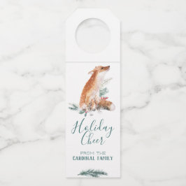 Holiday Cheer Red Fox & Winter Berries Flaschenanhänger