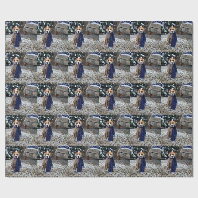 Holiday Cheer von Pit Bull Rescue Dog Geschenkpapier (Saum)