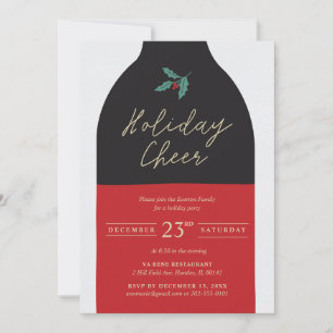 Holiday Cheer Wein Flasche Party Einladung