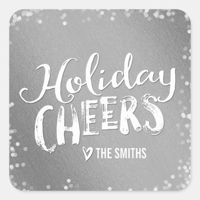 Holiday Cheers Editable Color Holiday Sticker (Vorderseite)