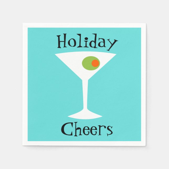 Holiday Cheers Martini Paper Napkins Serviette (Vorderseite)