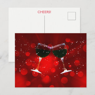 Holiday Cheers Red Wine  Postkarte