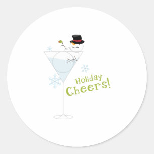 Holiday Cheers Runder Aufkleber