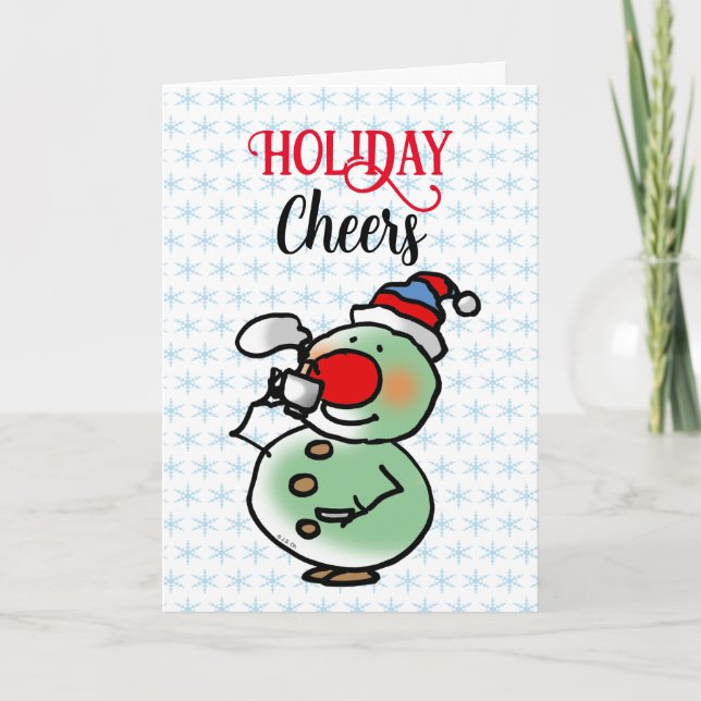 Holiday Cheers Snowman Karte (Vorderseite)