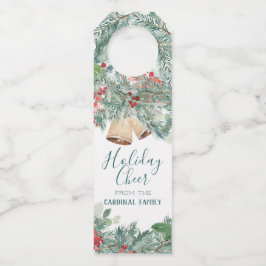 Holiday Chef Red Holly & Rustic Bells Flaschenanhänger