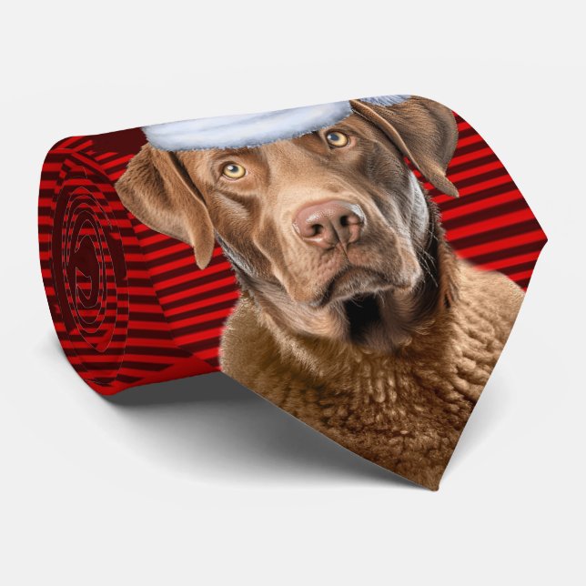 Holiday Chesapeake Retriever Dog Karierte Weihnach Krawatte (Gerollt)