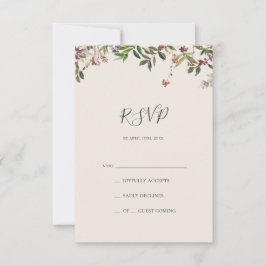Holiday Chic Botanical | Champagne RSVP Card