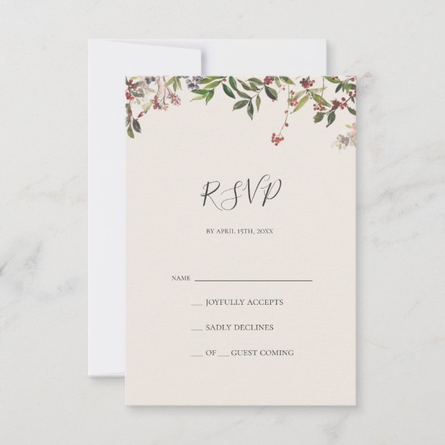 Holiday Chic Botanical | Champagne RSVP Card Karte (Vorderseite)